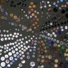 collection of buttons arranged by type