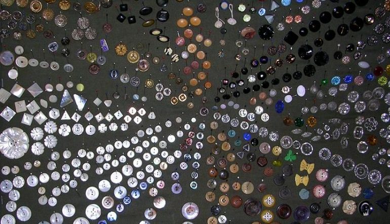 collection of buttons arranged by type