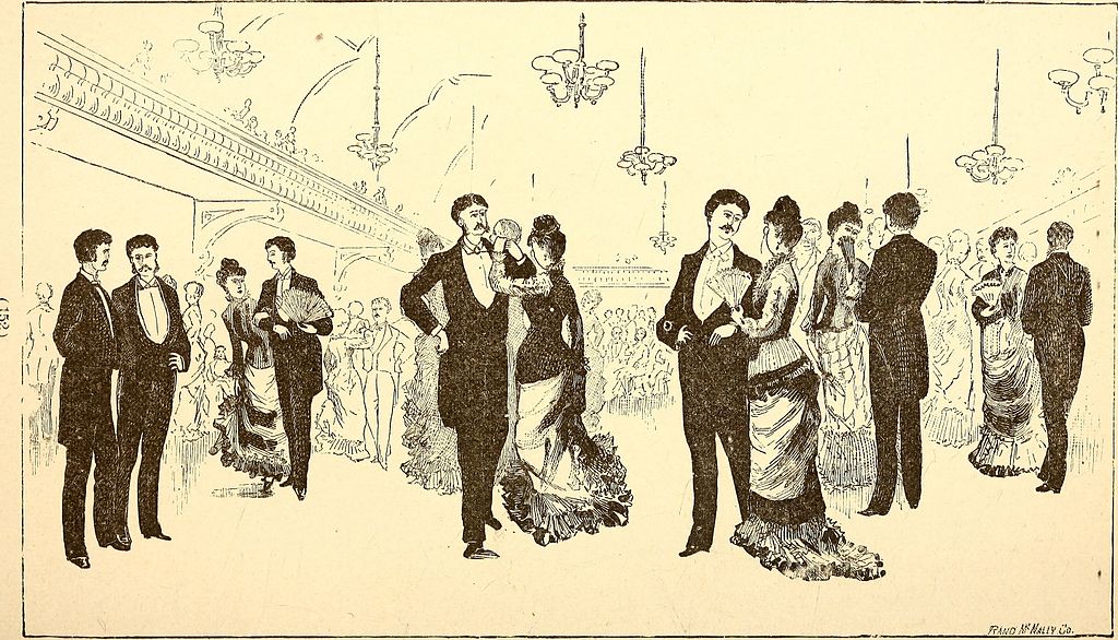 Old drawing of Victorian society