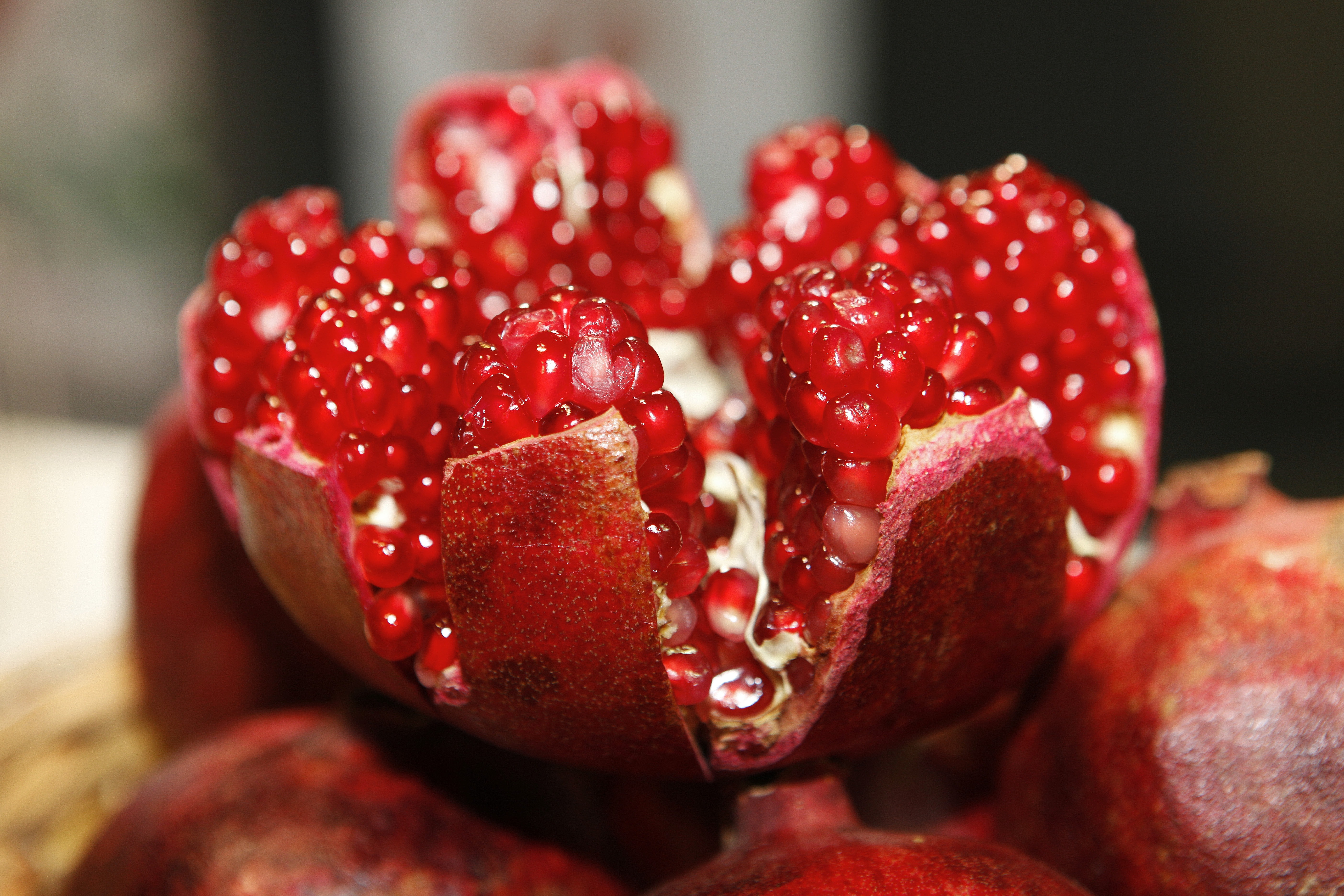 Photograph of a opened pomegranate