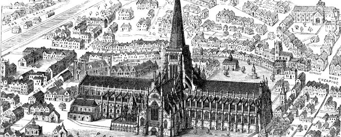 Old Victorian sketch of St. Paul's Cathedral in London