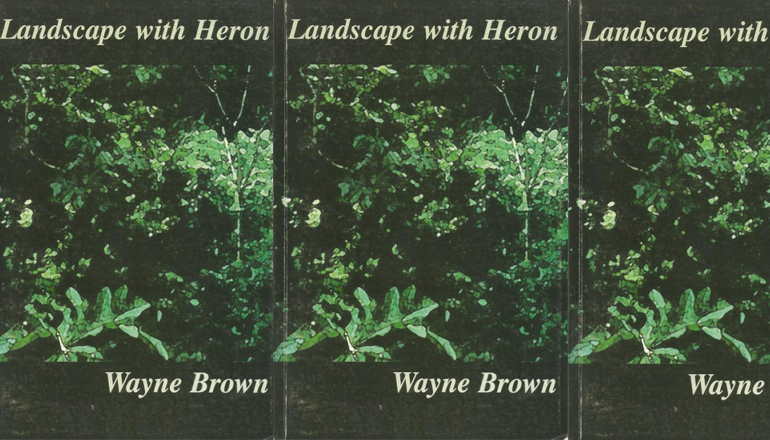 side by side series of the cover of Landscape with Heron by Wayne Brown
