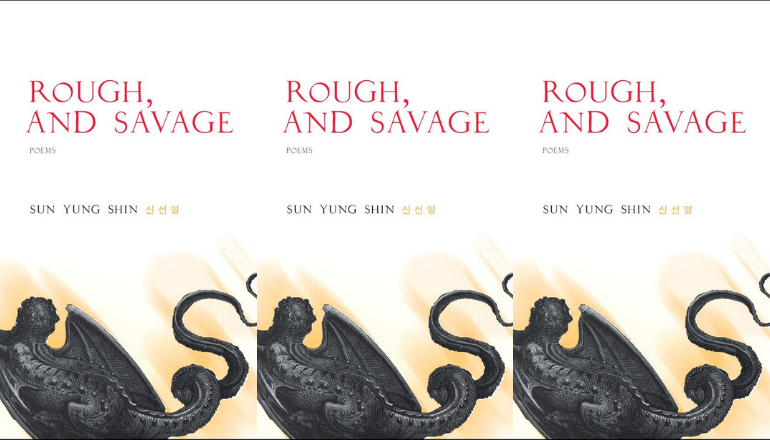 Three side-by-side photos of the cover of the book Rough, and Savage. 