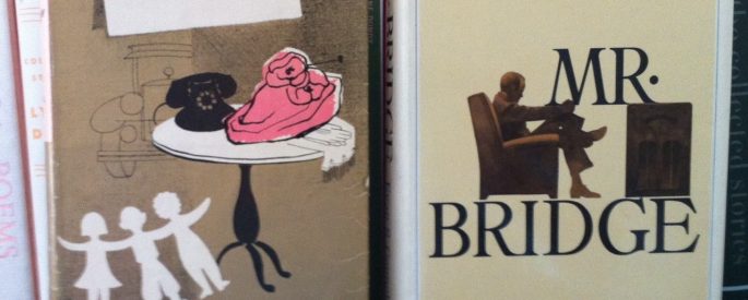Two books, "Mrs. Bridge" and "Mr. Bridge" are propped up side by side