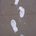 series of white footprints
