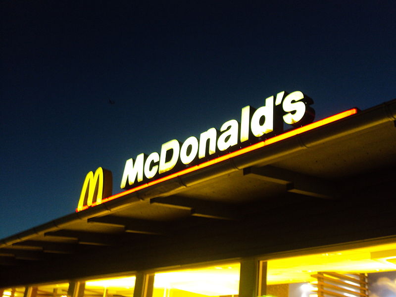Picture of a McDonald's sign. 
