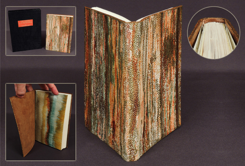 Exterior and interior pictures of a book bound by Odette Drapeau