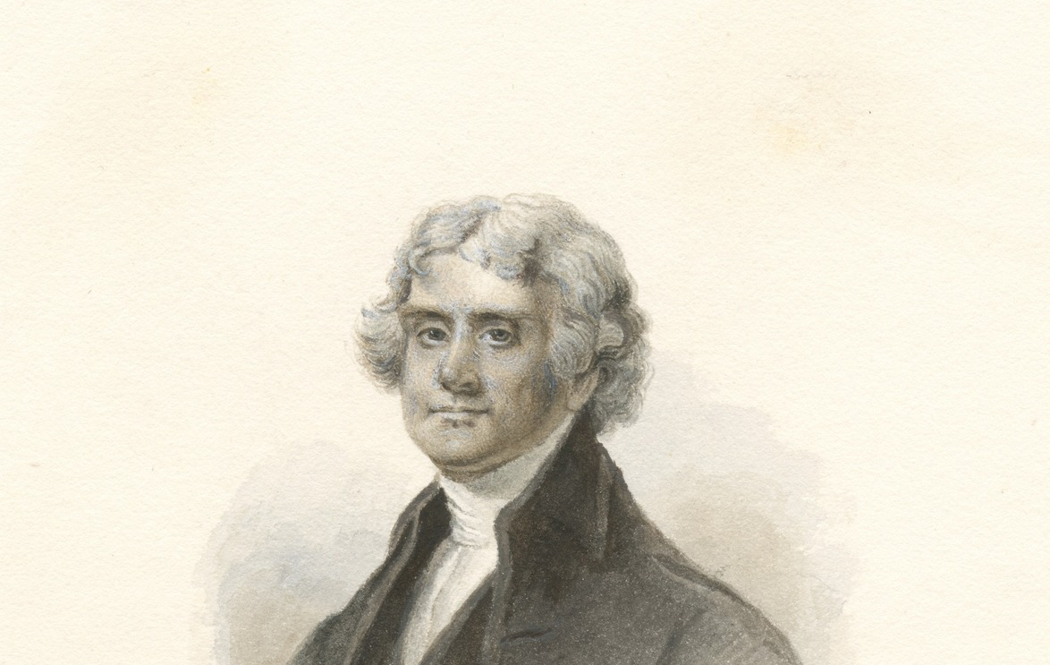 A sketch of Thomas Jefferson.