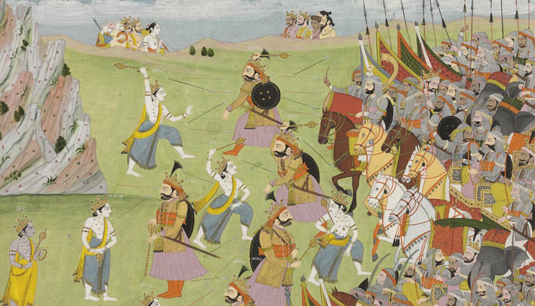 Illustration of soldiers in battle.