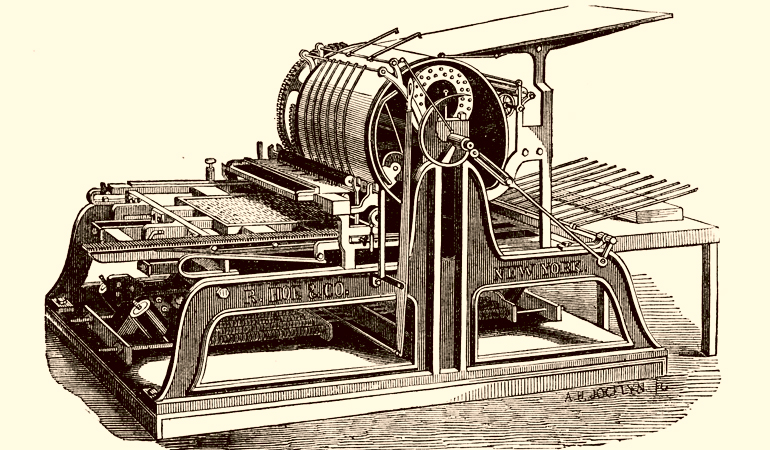 Illustration of metal machine.