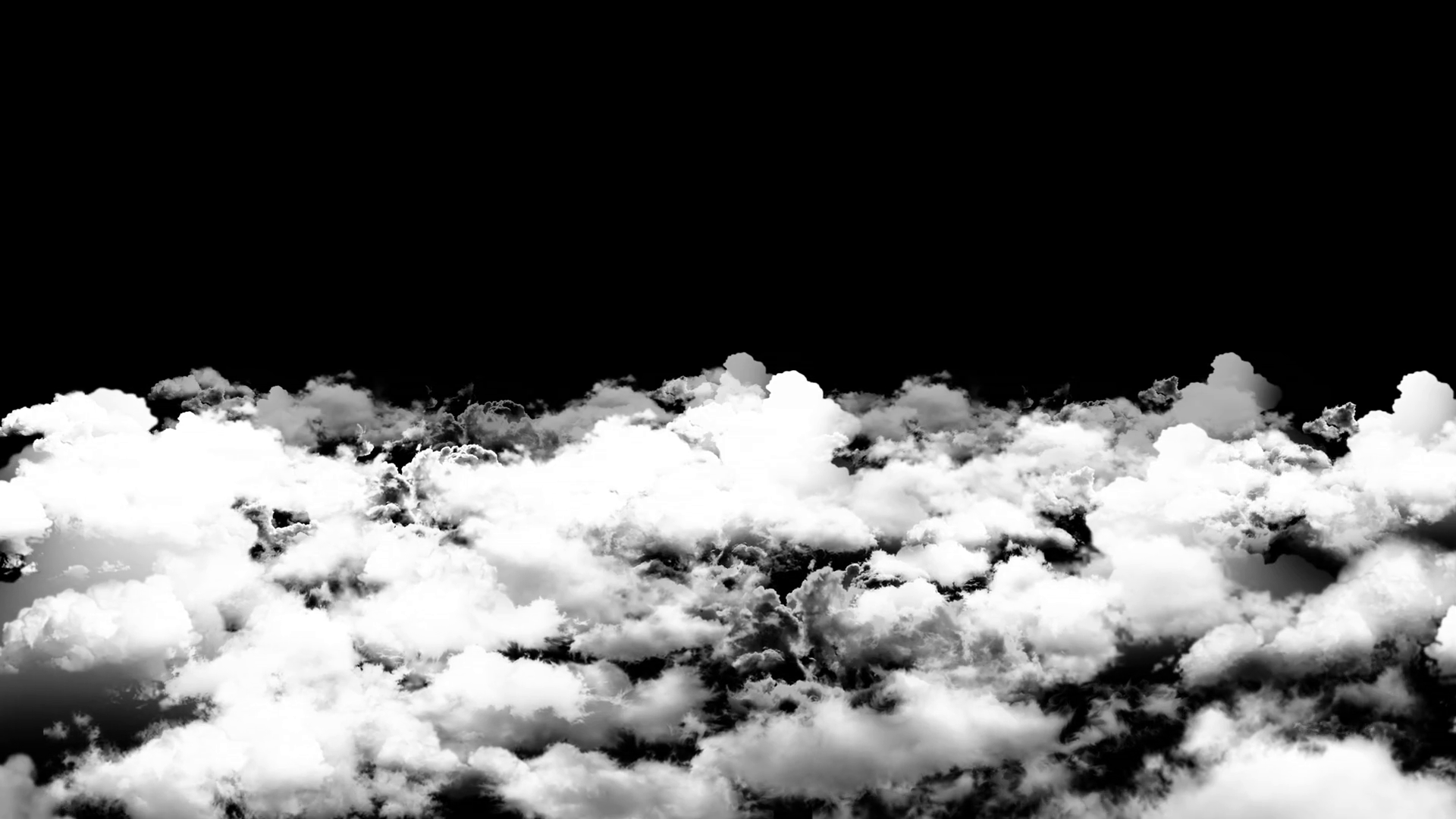 White clouds against a black background.