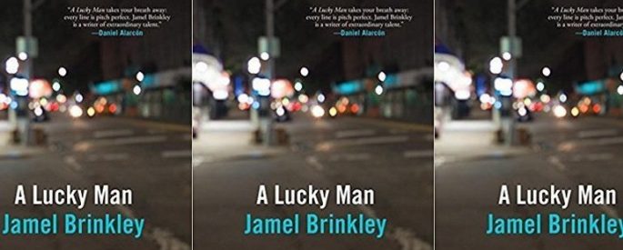 A Lucky Man book cover in a repeated pattern