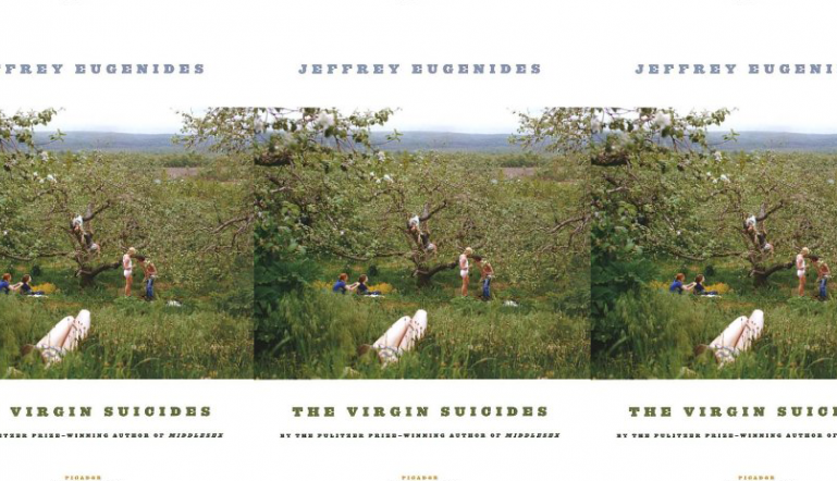 The Virgin Suicides cover in a repeated patter