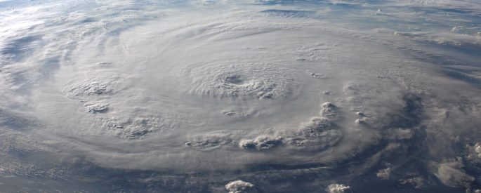 Photograph of a hurricane from space