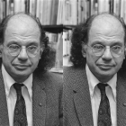 Black and white photograph of Allen Ginsberg in his later years