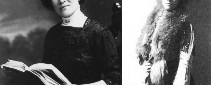 Photographs of Edith Maud Eaton (left) and Winnifred Eaton (right).