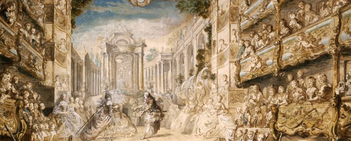 Victorian painting of a lavish French opera.