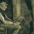 Farmer Sitting at the Fireside and Reading, by Vincent Van Gogh.