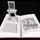 A book of Alice in Wonderland cut into a 3D sculpture
