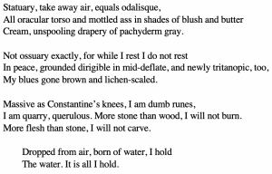 An excerpt of the poem, "Sycamore Stacked in Lengths & Pieces".