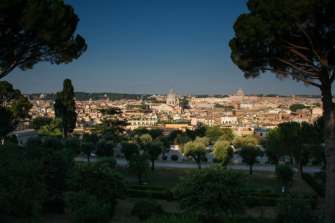 as photograph of Rome taken from a hill
