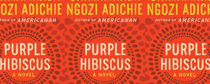 the book cover for Purple Hibiscus