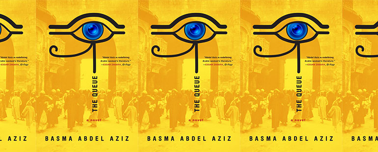 side by side series of the cover of The Queue