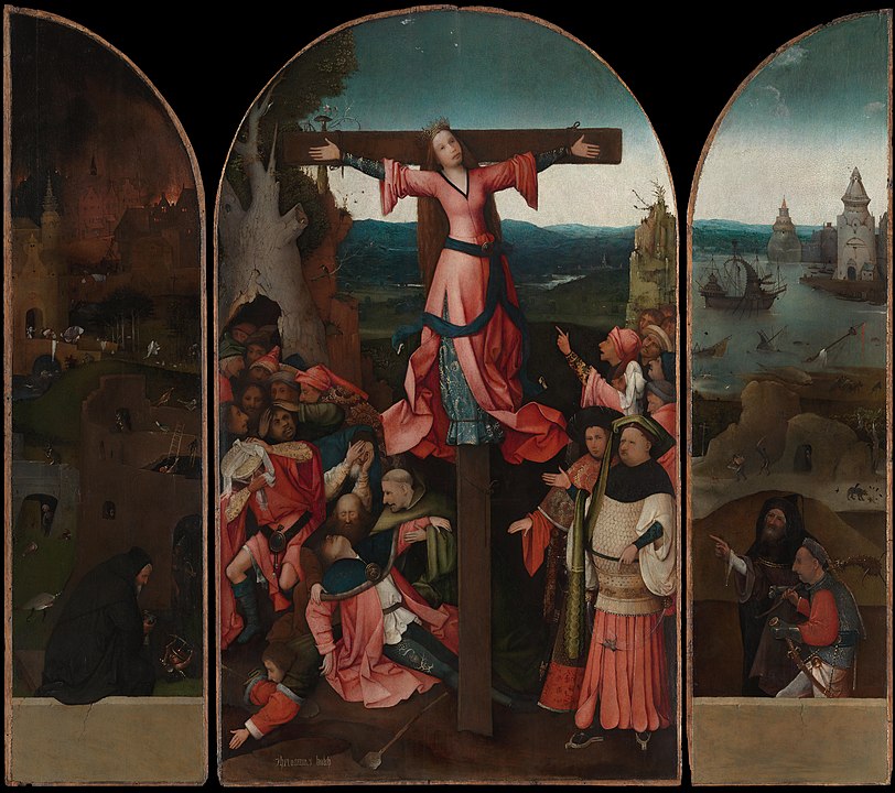 a painting of the crucifixion of St. Julia
