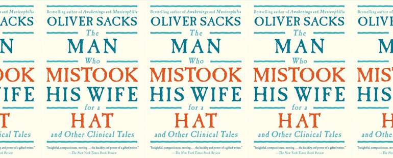 side by side series of the cover of The Man Who Mistook His Wife for a Hat