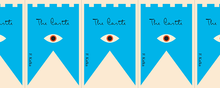 side by side series of the cover of Franz Kafka's The Castle