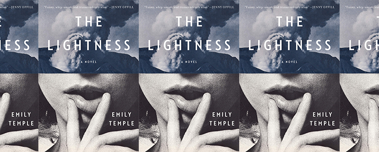 side by side series of the cover of Emily Temple's The Lightness