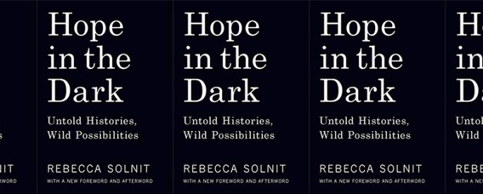 side by side series of the cover of Rebecca Solnit's Hope in the Dark