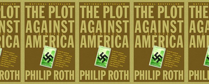side by side series of the cover of Philip Roth's The Plot Against America