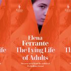 side by side series of the cover of Ferrante's The Lying Life of Adults