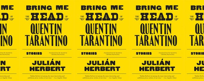 side by side series of the cover of Bring Me the Head of Quentin Tarantino by Julián Herbert