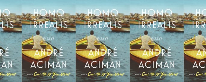 side by side series of the cover of Andre Aciman's Homo Irrealis