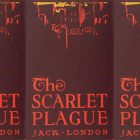 side by side series of the cover of The Scarlet Plague