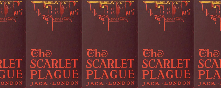 side by side series of the cover of The Scarlet Plague