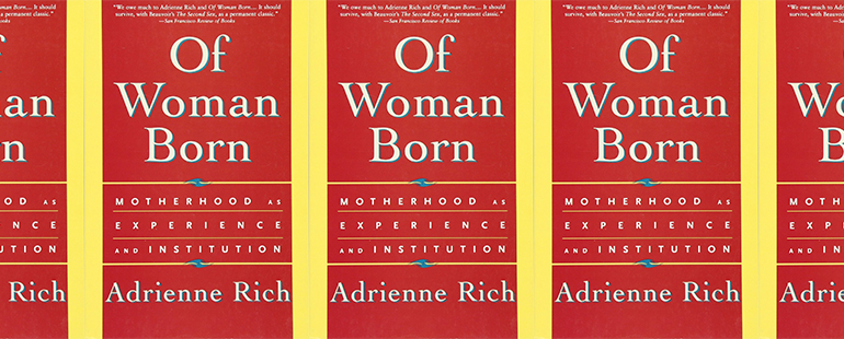 side by side series of the cover of Rich's Of Woman Born