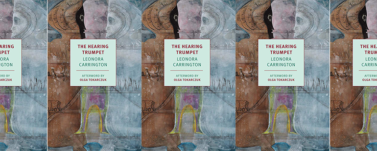 side by side series of the cover of The Hearing Trumpet