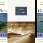 side by side series of the covers of For the Time Being and Holy the Firm