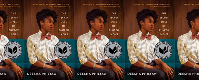 side by side series of the cover of the secret lives of church ladies by deesha philyaw