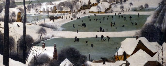 oil painting of a wintry scene