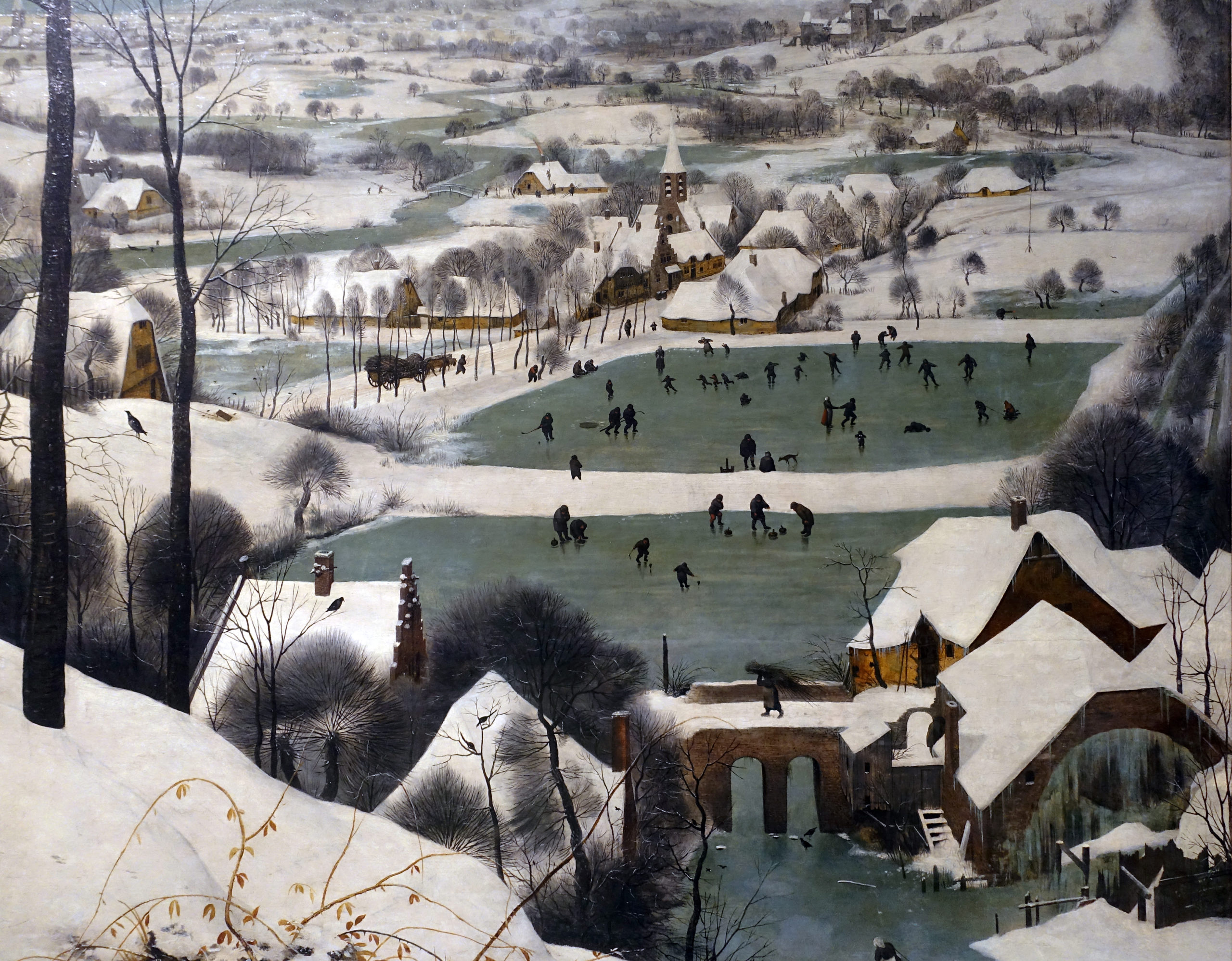 oil painting of a wintry scene