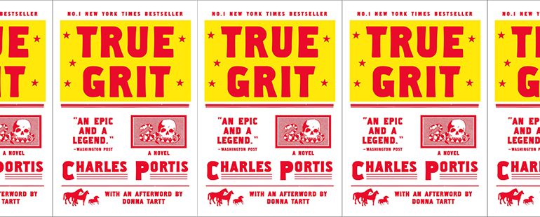 book cover for True Grit, styled like a wanted poster