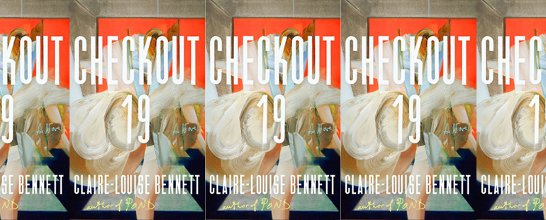 book cover for Checkout 19 featuring a swirl of painted colors