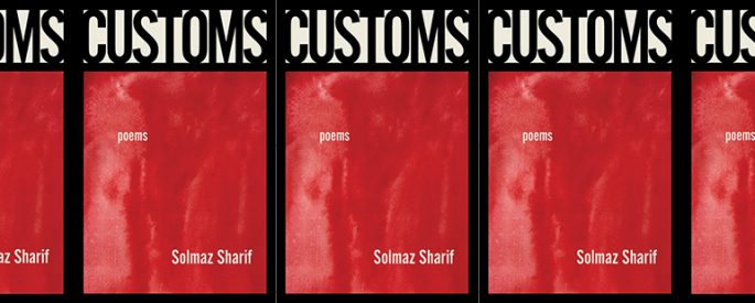 book cover for Customs featuring a red painted rectangle and the word CUSTOMS in black