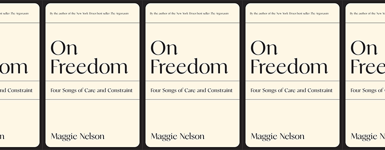 the book cover for On Freedom, featuring the title in black plain text against a cream colored background