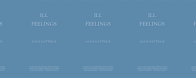the book cover for Ill Feelings featuring the title in Roman text against a blue background