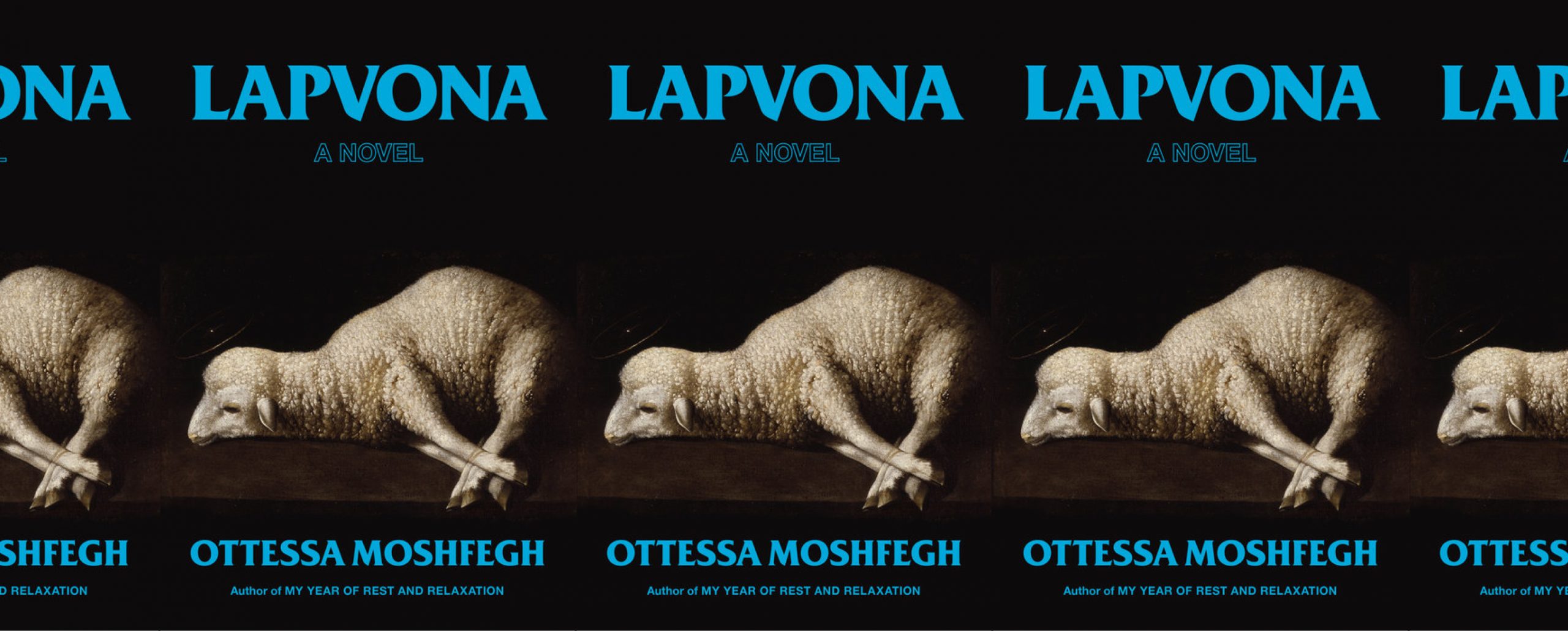 la portada del libro de Lapvona, con una pintura de una oveja acostada sobre un fondo oscuro
